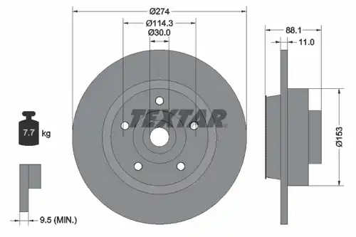 спирачен диск TEXTAR 92232603