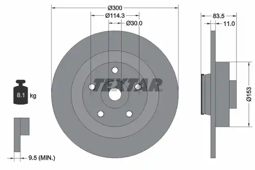 спирачен диск TEXTAR 92233100