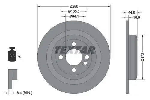 спирачен диск TEXTAR 92234003