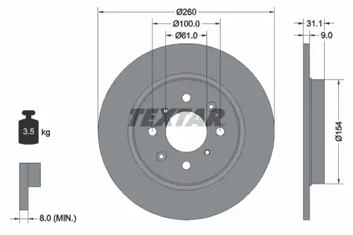 спирачен диск TEXTAR 92234203