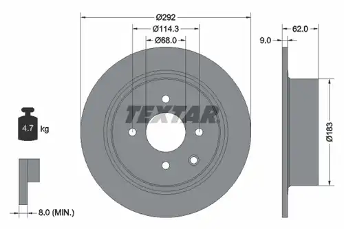 спирачен диск TEXTAR 92234303