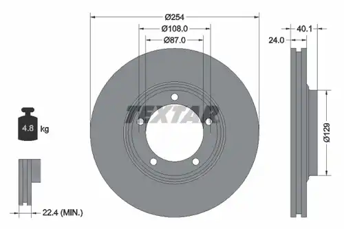 спирачен диск TEXTAR 92234500