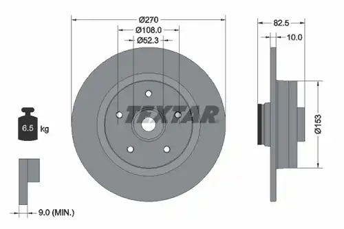 спирачен диск TEXTAR 92237203