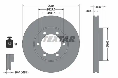 спирачен диск TEXTAR 92238100