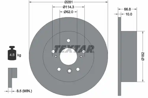 спирачен диск TEXTAR 92240203
