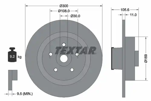 спирачен диск TEXTAR 92252903
