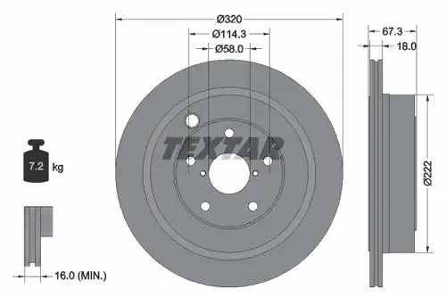 спирачен диск TEXTAR 92255903