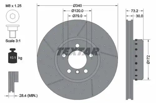 спирачен диск TEXTAR 92265025