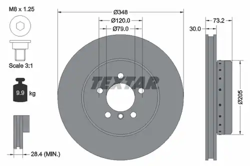 спирачен диск TEXTAR 92266825