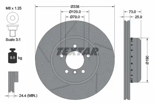 спирачен диск TEXTAR 92266925