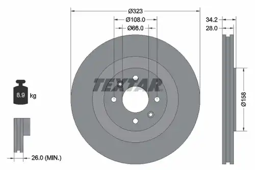 спирачен диск TEXTAR 92267103