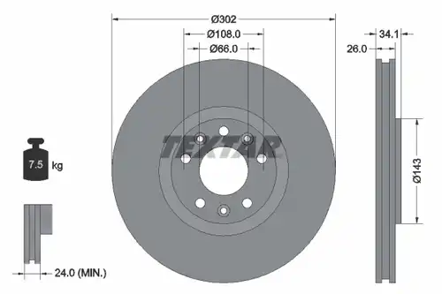 спирачен диск TEXTAR 92268103