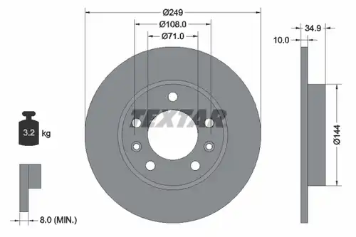 спирачен диск TEXTAR 92269103