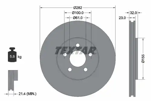 спирачен диск TEXTAR 92269303