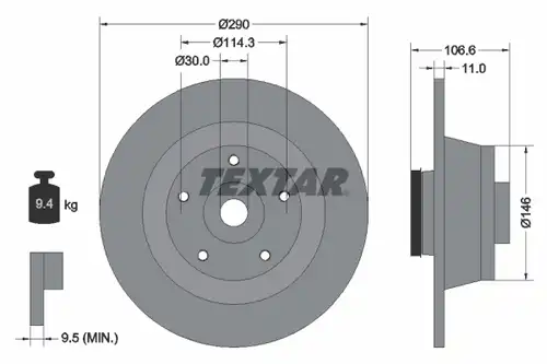 спирачен диск TEXTAR 92269603