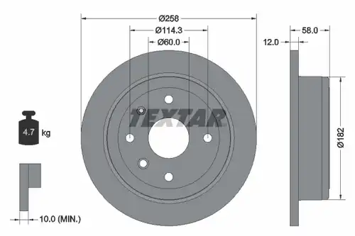 спирачен диск TEXTAR 92269903