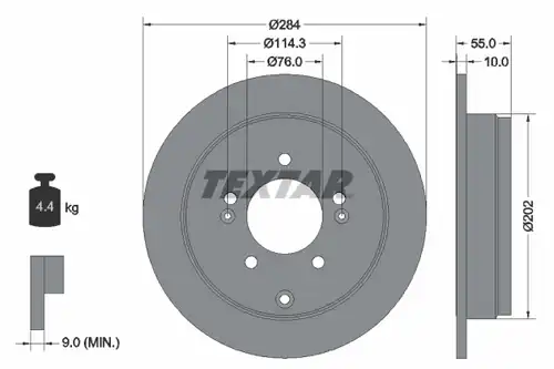 спирачен диск TEXTAR 92271003