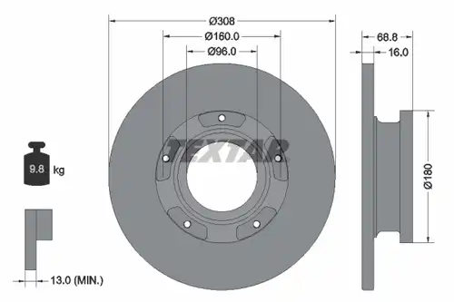 спирачен диск TEXTAR 92273903