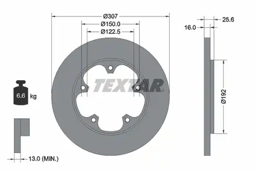 спирачен диск TEXTAR 92274103