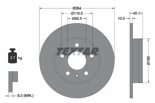 спирачен диск TEXTAR 92277303