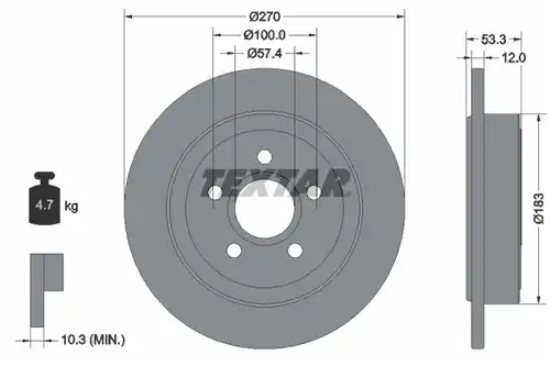 спирачен диск TEXTAR 92277903