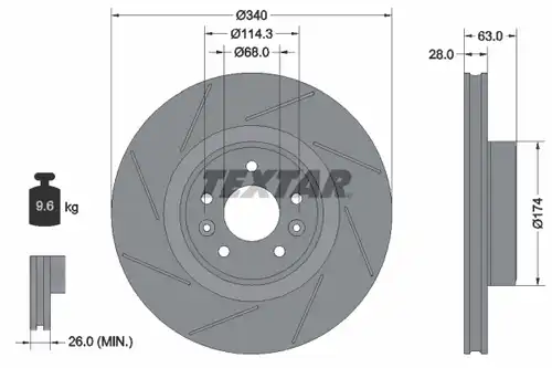 спирачен диск TEXTAR 92282205