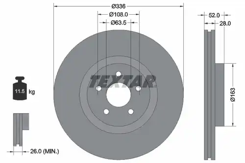 спирачен диск TEXTAR 92282305
