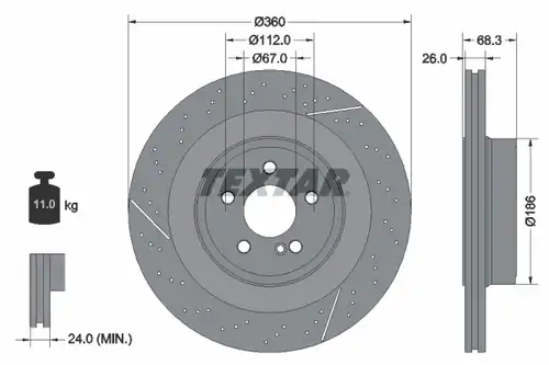 спирачен диск TEXTAR 92283805