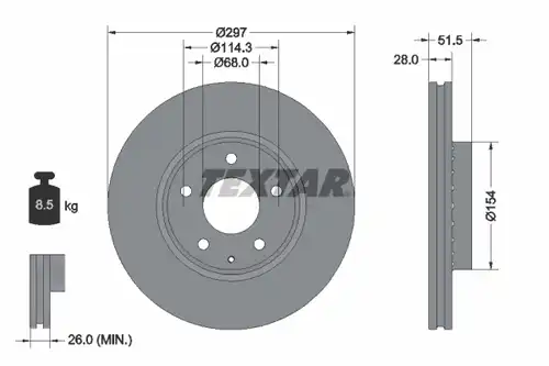 спирачен диск TEXTAR 92295003