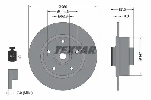 спирачен диск TEXTAR 92295203