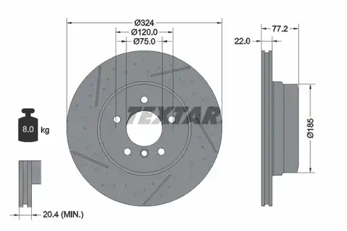 спирачен диск TEXTAR 92295505