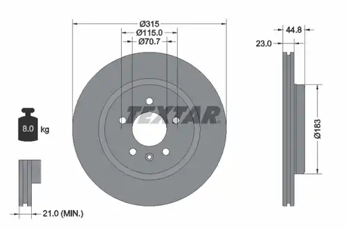 спирачен диск TEXTAR 92305603