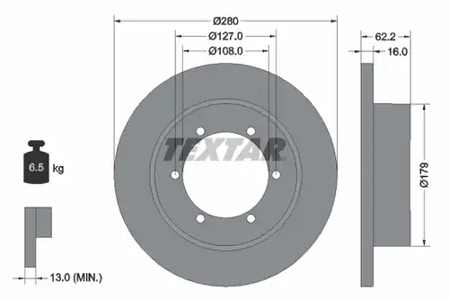 спирачен диск TEXTAR 92308500