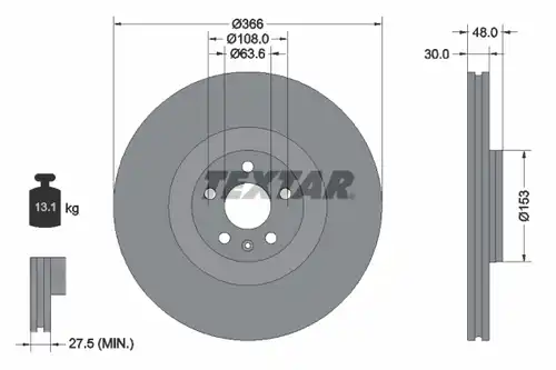 спирачен диск TEXTAR 92308905