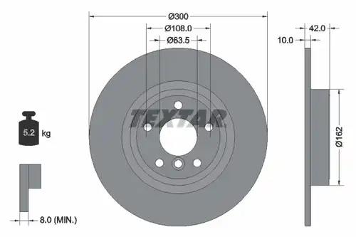 спирачен диск TEXTAR 92309505