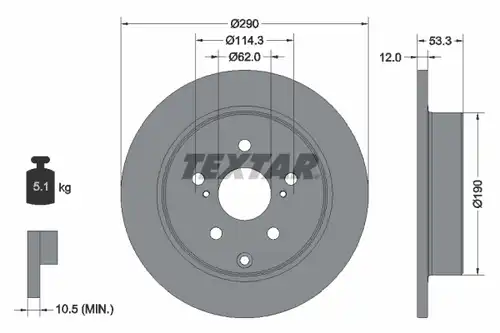 спирачен диск TEXTAR 92314203