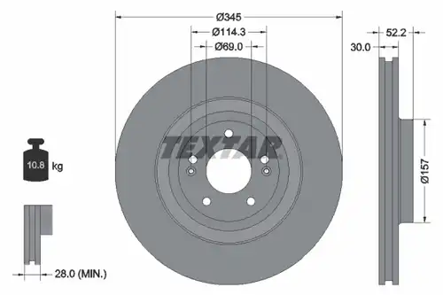 спирачен диск TEXTAR 92315103