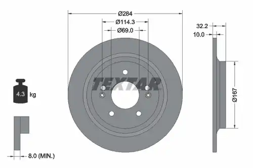 спирачен диск TEXTAR 92316303