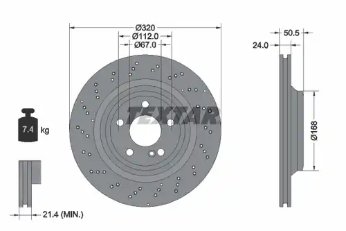 спирачен диск TEXTAR 92317505