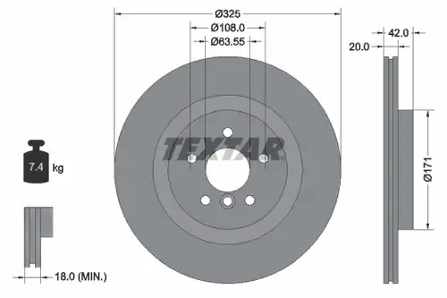 спирачен диск TEXTAR 92318105