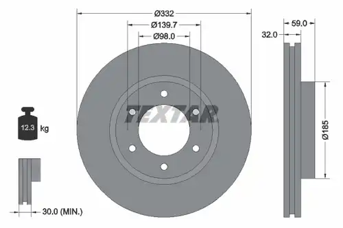 спирачен диск TEXTAR 92320803