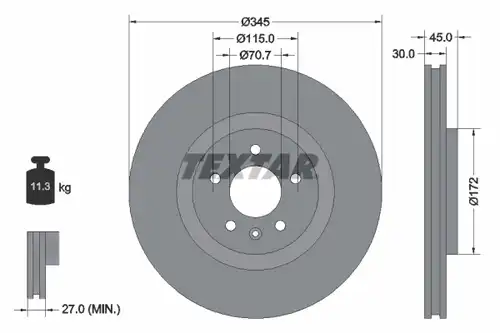 спирачен диск TEXTAR 92323705