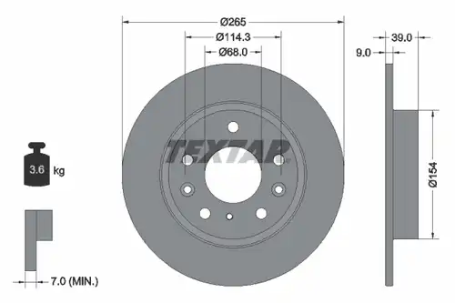 спирачен диск TEXTAR 92324703
