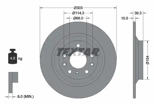 спирачен диск TEXTAR 92324803