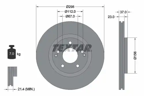 спирачен диск TEXTAR 92324903