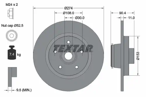 спирачен диск TEXTAR 92329403