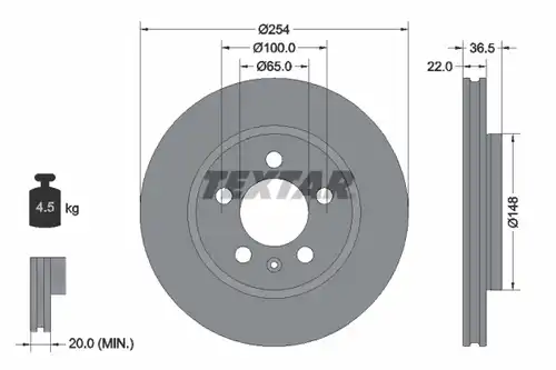 спирачен диск TEXTAR 92329503