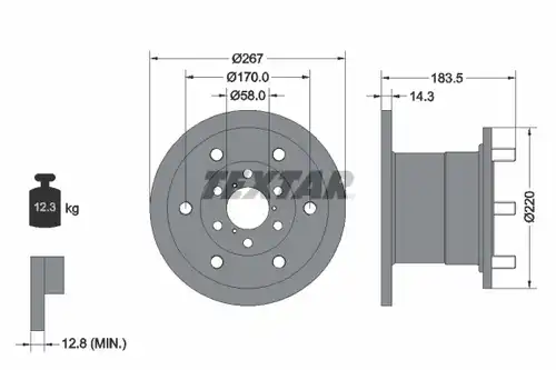 спирачен диск TEXTAR 93084400