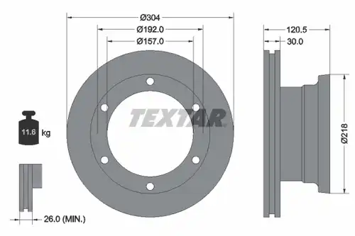 спирачен диск TEXTAR 93087500