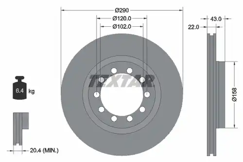 спирачен диск TEXTAR 93117400